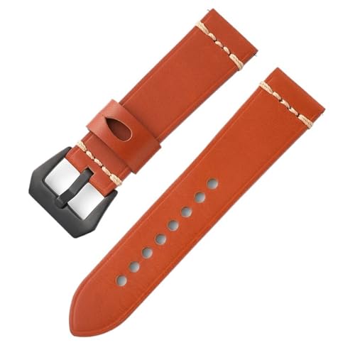 Yobohui Vintage Lederarmband 22/22/24 mm Herren Schnellverschluss Smart Watch Armband Dornschließe(Lightbrown,Width20mm) von Yobohui