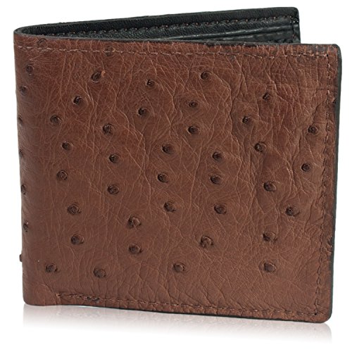 Faltbare Geldbörse aus echtem Straußenleder mit 8 Kartenfächern, Braun, 8 Card Slots, Faltbare Brieftasche Faltbare Geldbörse aus echtem Straußenleder mit 8 Kartenfächern, Braun, 8 Card Slots, Faltbare Brieftasche von Yoder Leather Company