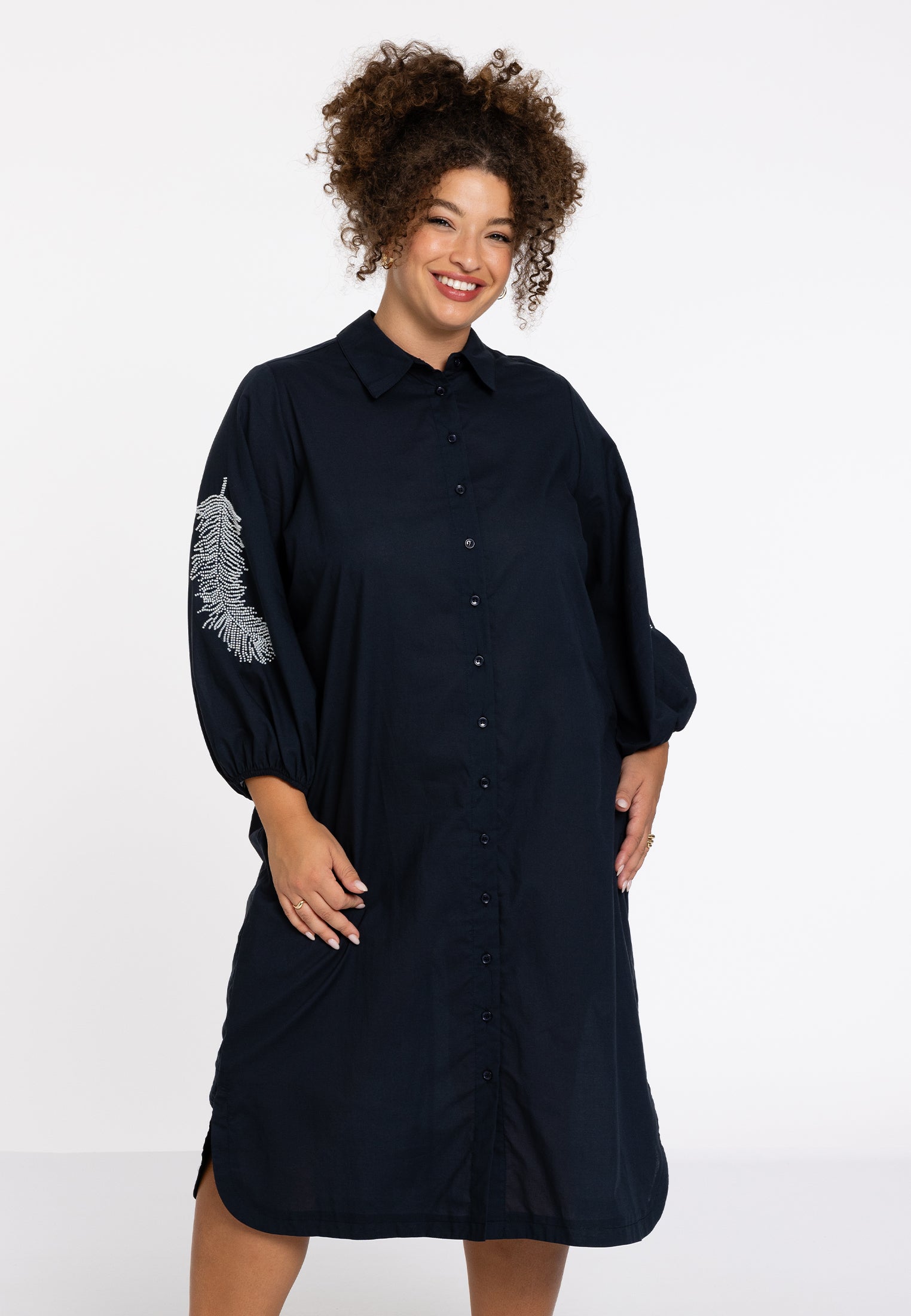 Besticktes Blusenkleid SOFT COTTON von Yoek