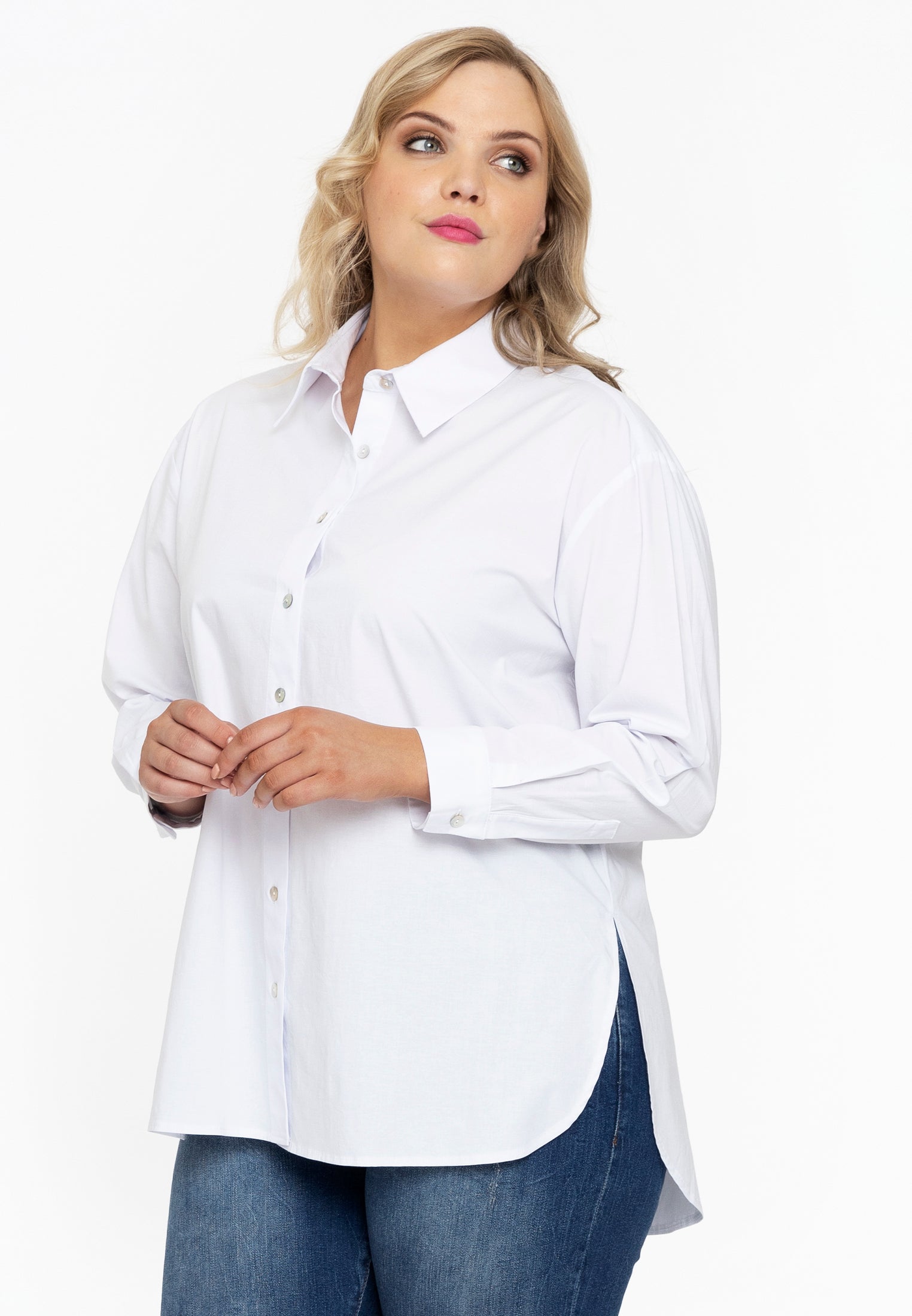 Bluse mit Knöpfen POPLIN STRETCH von Yoek