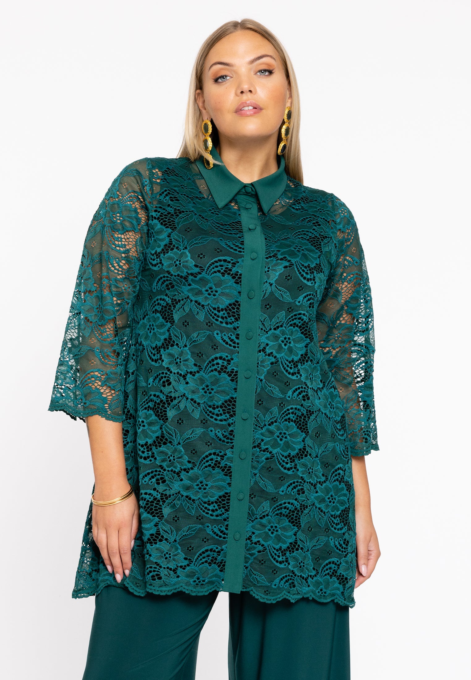 Bluse mit Kragen LACE von Yoek