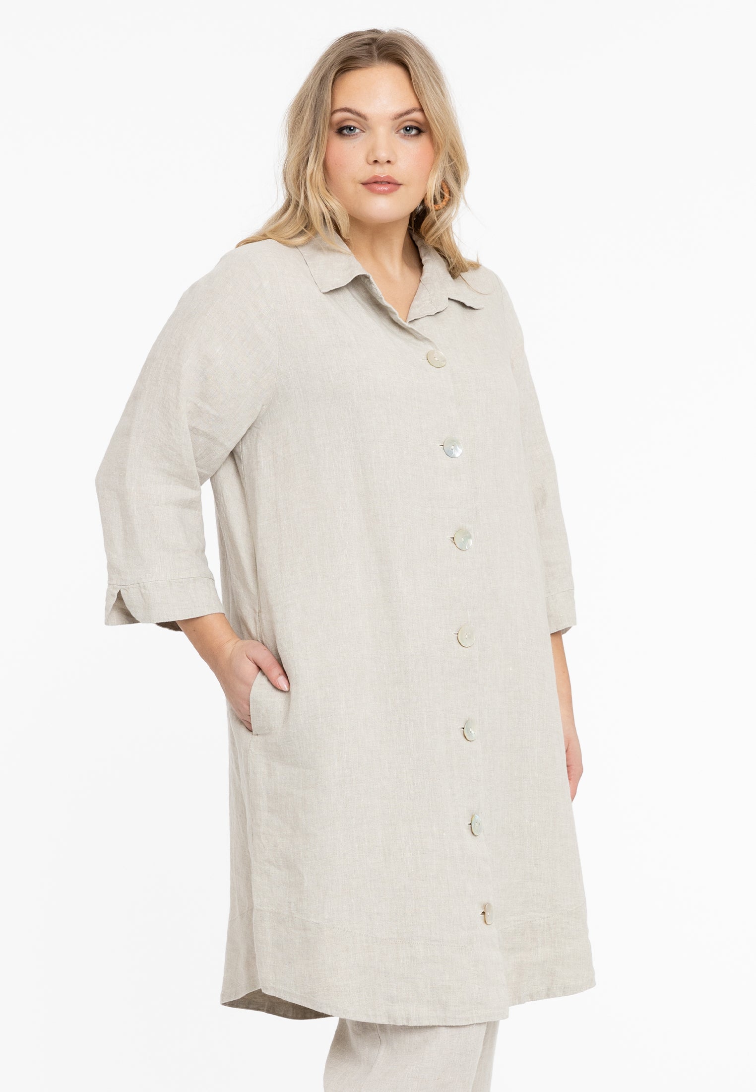 Bluse mit Kragen LINEN von Yoek