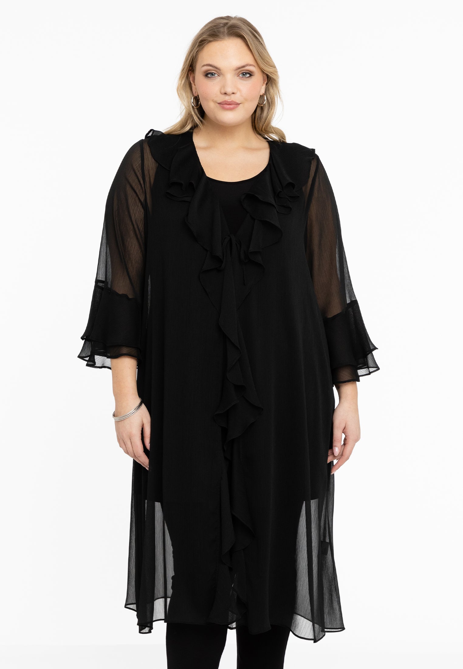Cardi-Bluse mit Rüschen VOILE von Yoek