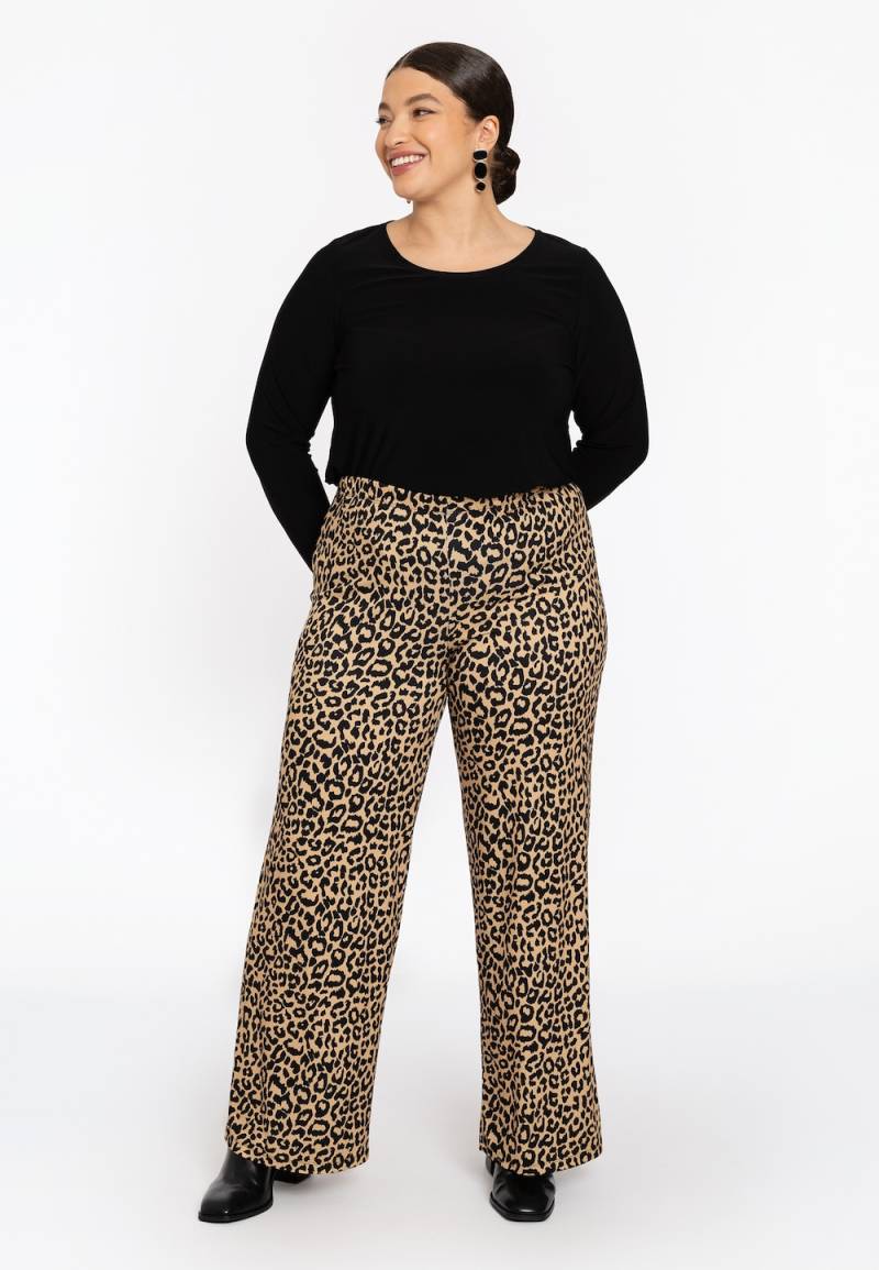 Große Größen Hose mit einem elastischen Bund, Damen, schwarz, Größe: 42/44, Polyester, Happy Size DE Women von YOEK