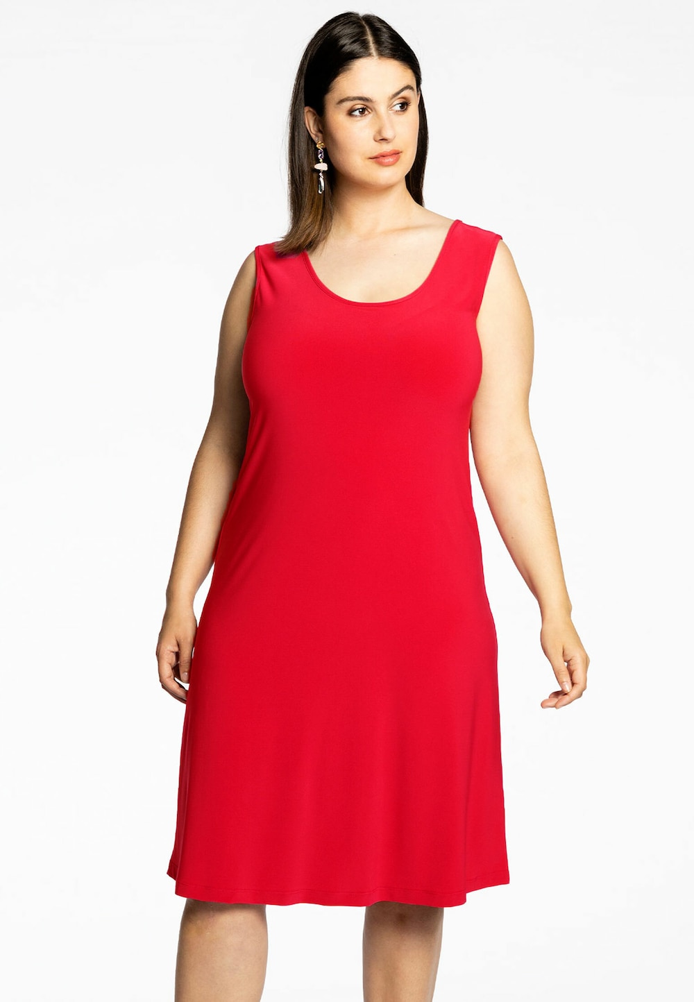 Große Größen Kleid ärmellos, Damen, rot, Größe: 50/52, Polyester, Happy Size Women Große Größen Kleid ärmellos, Damen, rot, Größe: 50/52, Polyester, Happy Size Women von Yoek