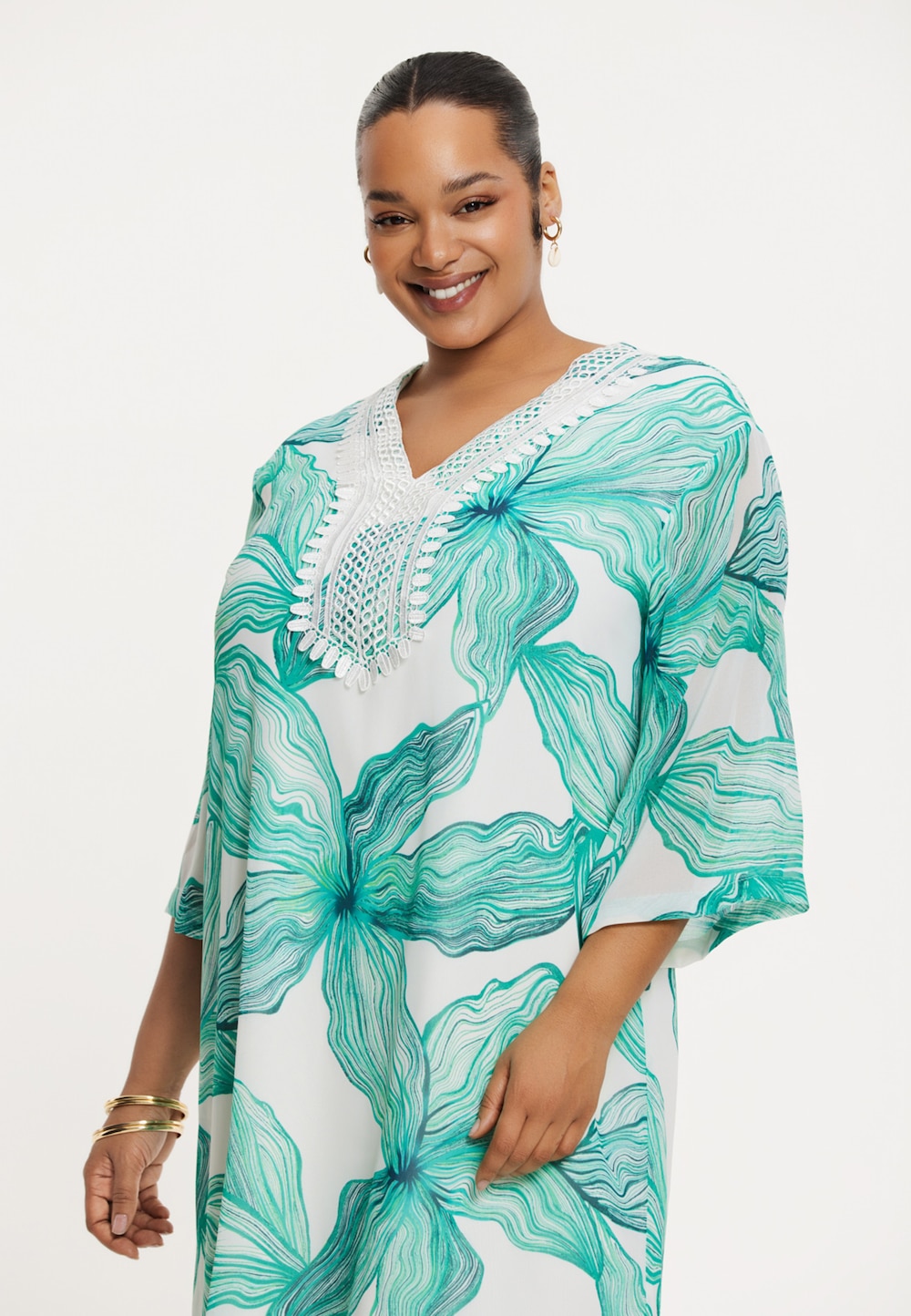Große Größen Kleid ärmellos, Damen, türkis, Größe: 50/52, Polyester, Happy Size Women Große Größen Kleid ärmellos, Damen, türkis, Größe: 50/52, Polyester, Happy Size Women von Yoek