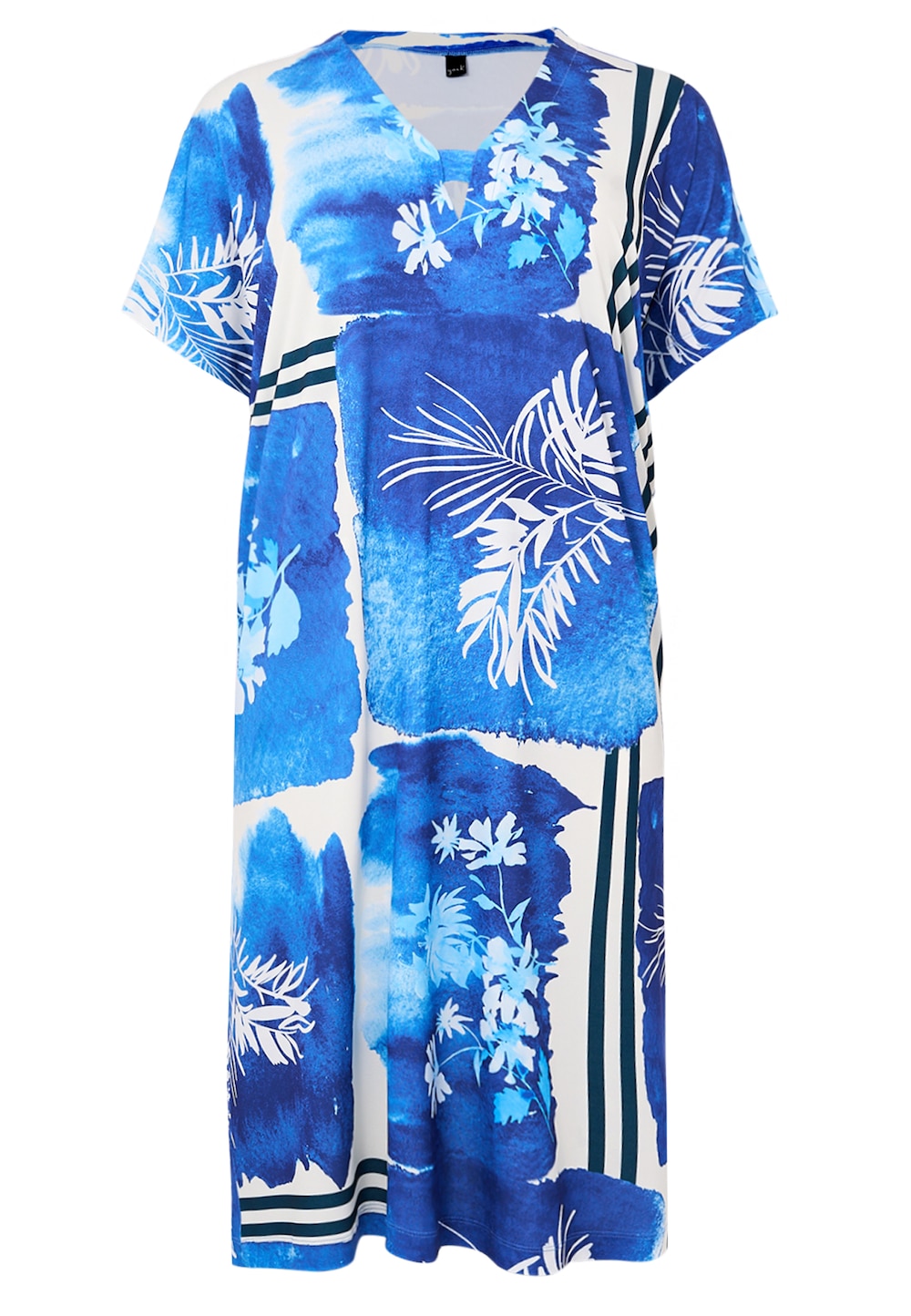 Große Größen Kleid mit Druck, Damen, blau, Größe: 42/44, Happy Size Women von Yoek