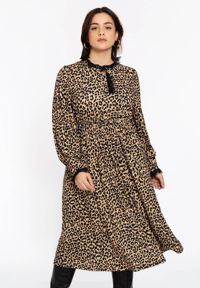 Große Größen Kleid mit Druck, Damen, schwarz, Größe: 42/44, Happy Size DE Women Große Größen Kleid mit Druck, Damen, schwarz, Größe: 42/44, Happy Size DE Women von YOEK