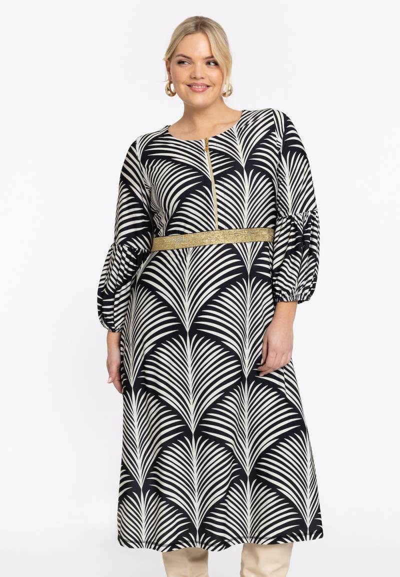 Große Größen Kleid mit Druck, Damen, schwarz, Größe: 50/52, Happy Size DE Women von YOEK
