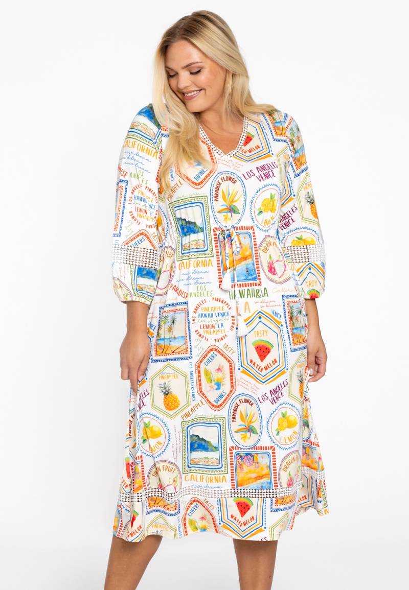 Große Größen Kleid mit Druck, Damen, weiß, Größe: 54/56, Happy Size DE Women Große Größen Kleid mit Druck, Damen, weiß, Größe: 54/56, Happy Size DE Women von YOEK