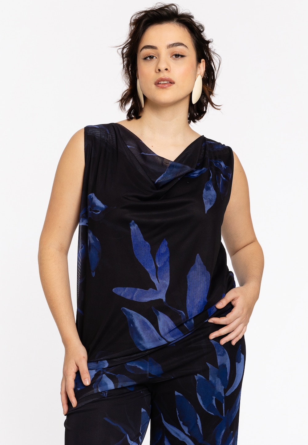 Große Größen Top mit Druck, Damen, blau, Größe: 50/52, Happy Size Women von Yoek