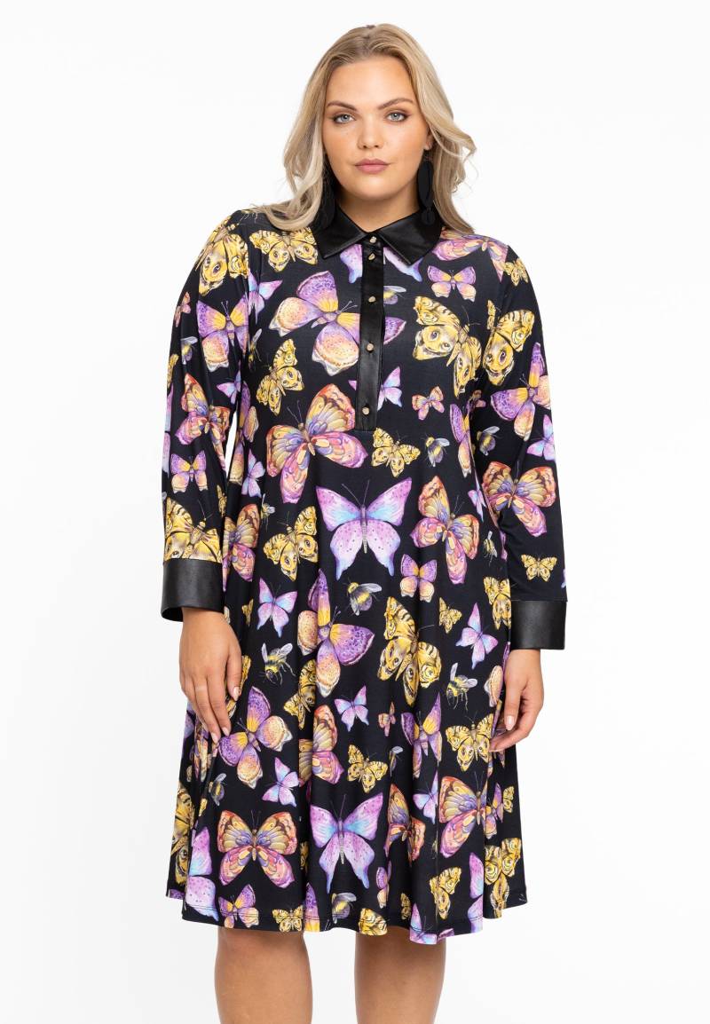Kleid mit Kunstlederkragen BUTTERFLY von Yoek