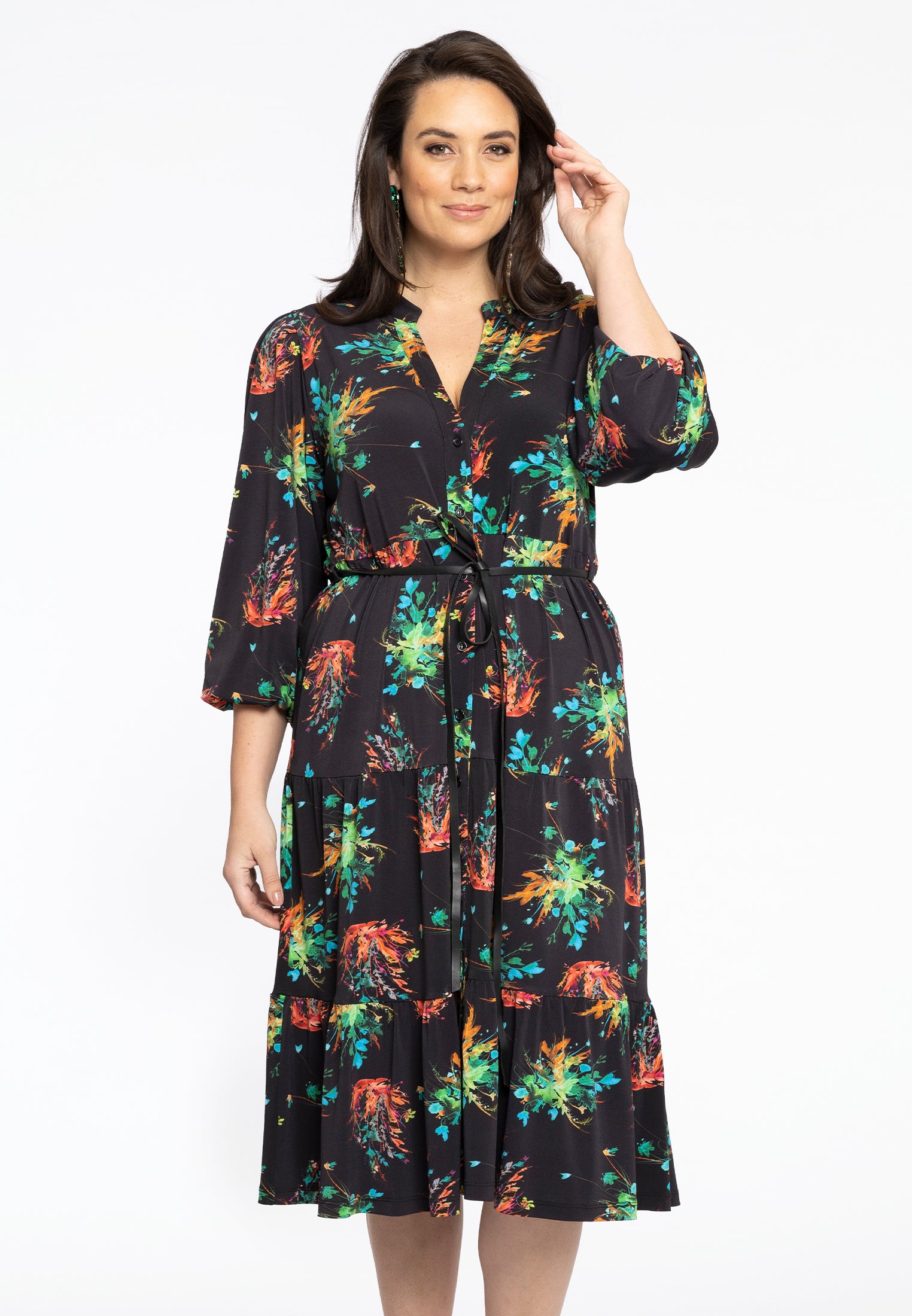 Kleid mit Puffärmeln MEDUSA von Yoek
