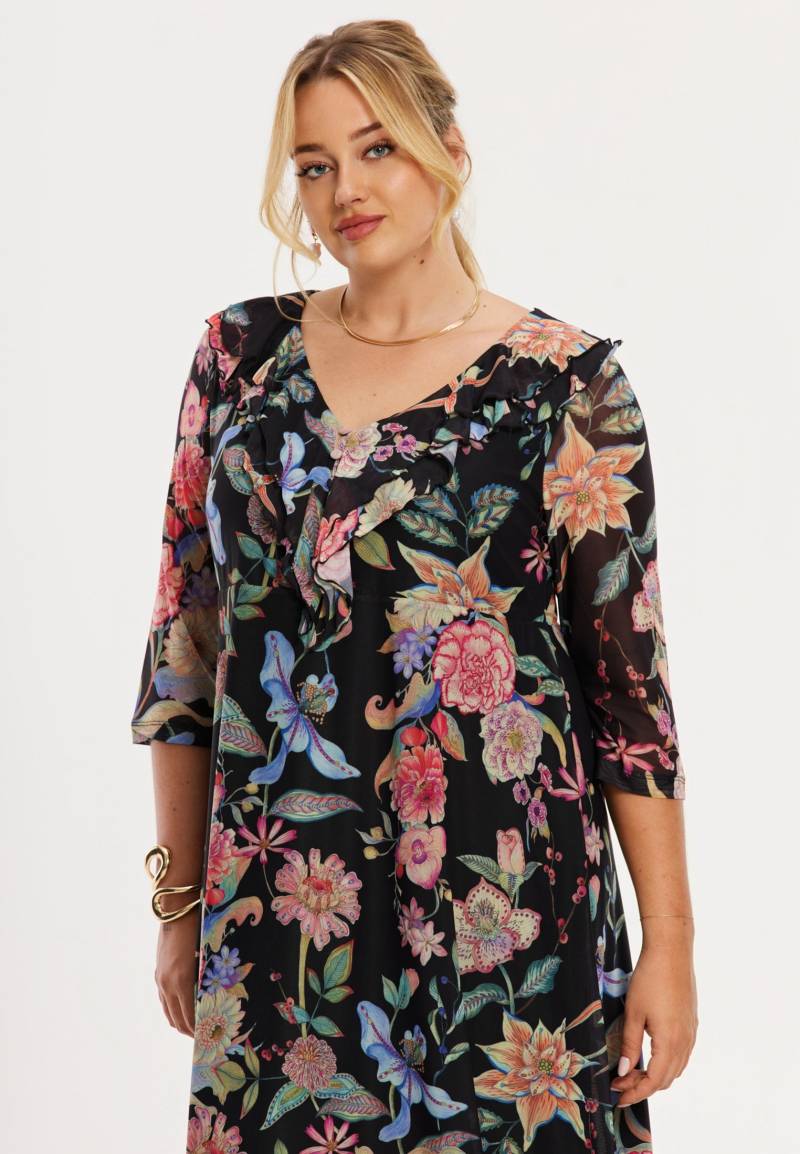 Kleid mit Volants ORIENTAL FLOWER von Yoek