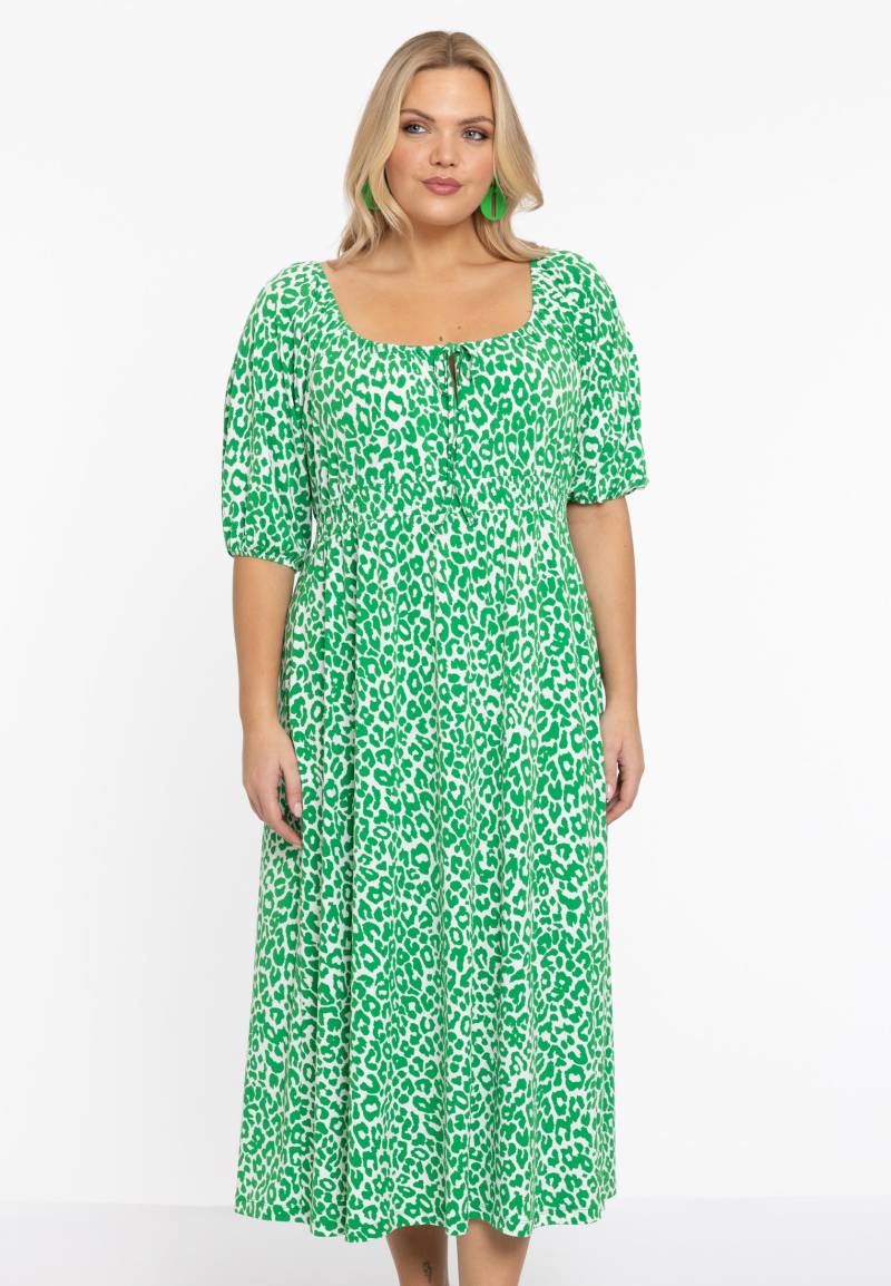 Kleid mit gesmokter Taille GREEN LEO von Yoek
