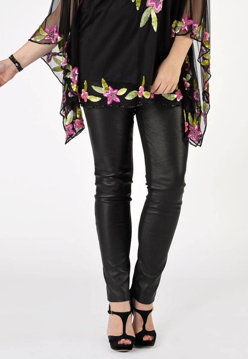 Leggings halb Stretch Leder von Yoek