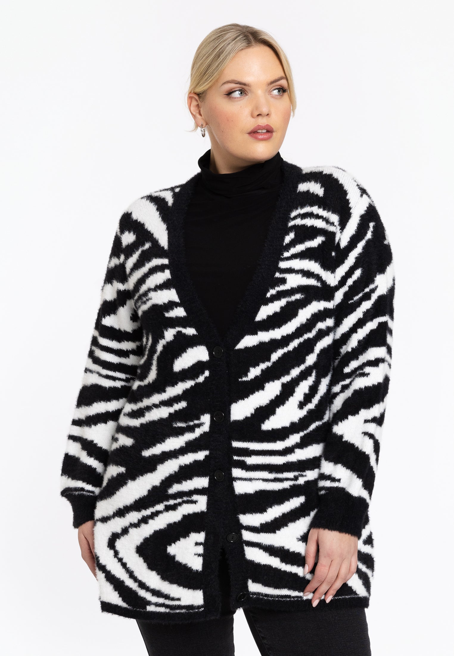 Strickjacke lang ZEBRA von Yoek