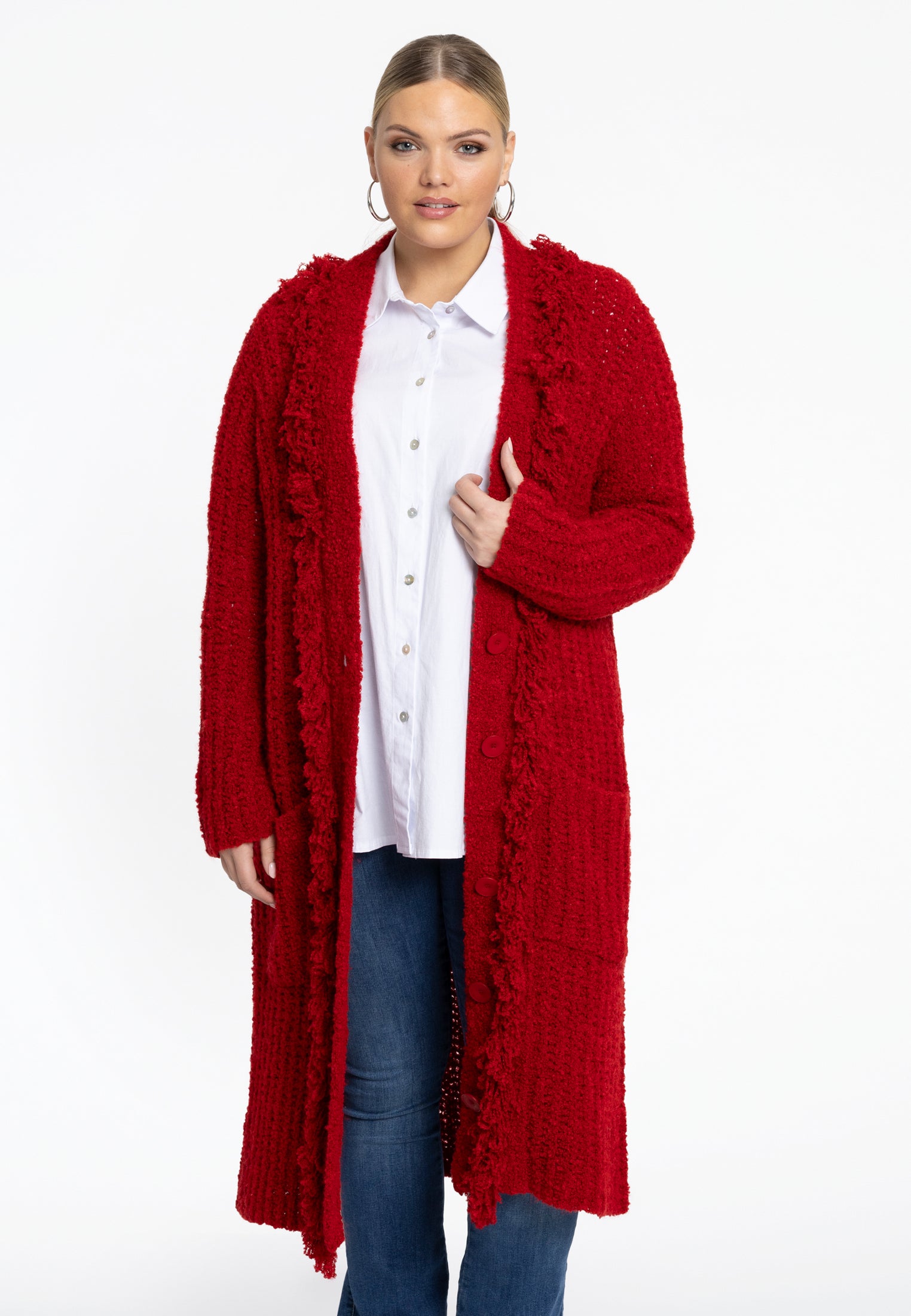 Strickjacke teddy fringing von Yoek