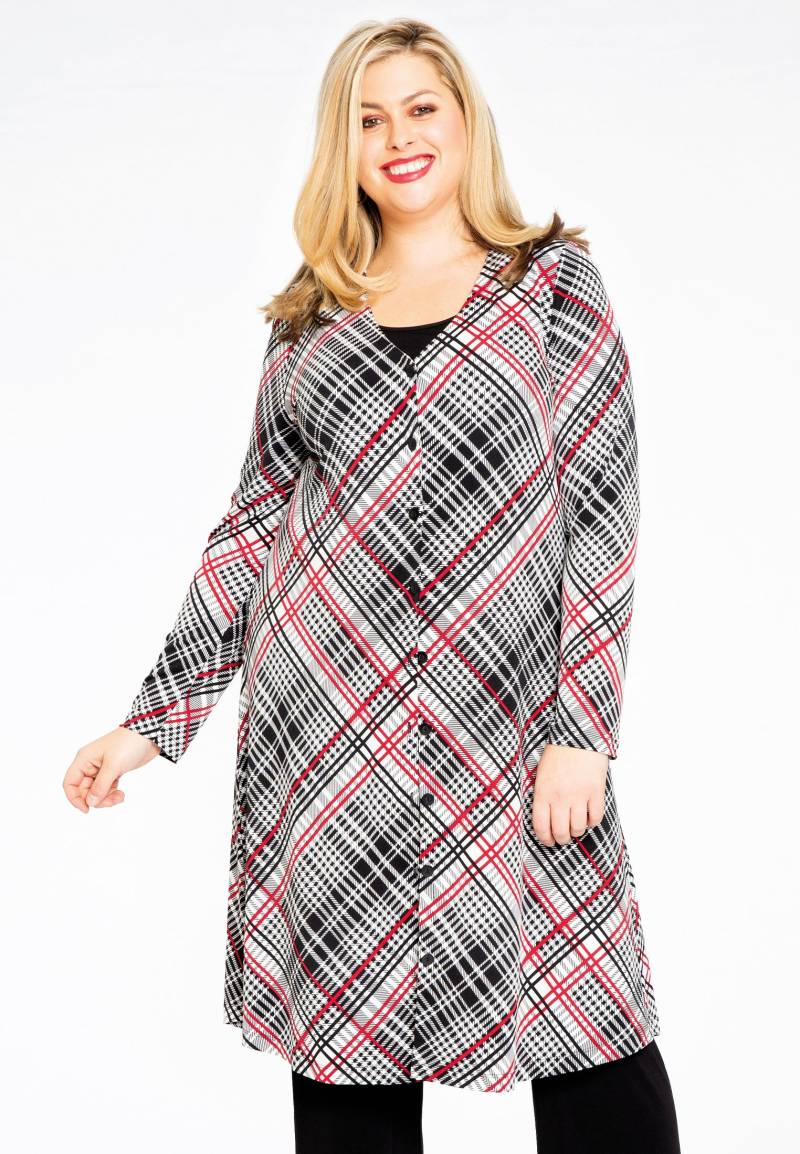 Strickjacke wide bottom CHECK von Yoek