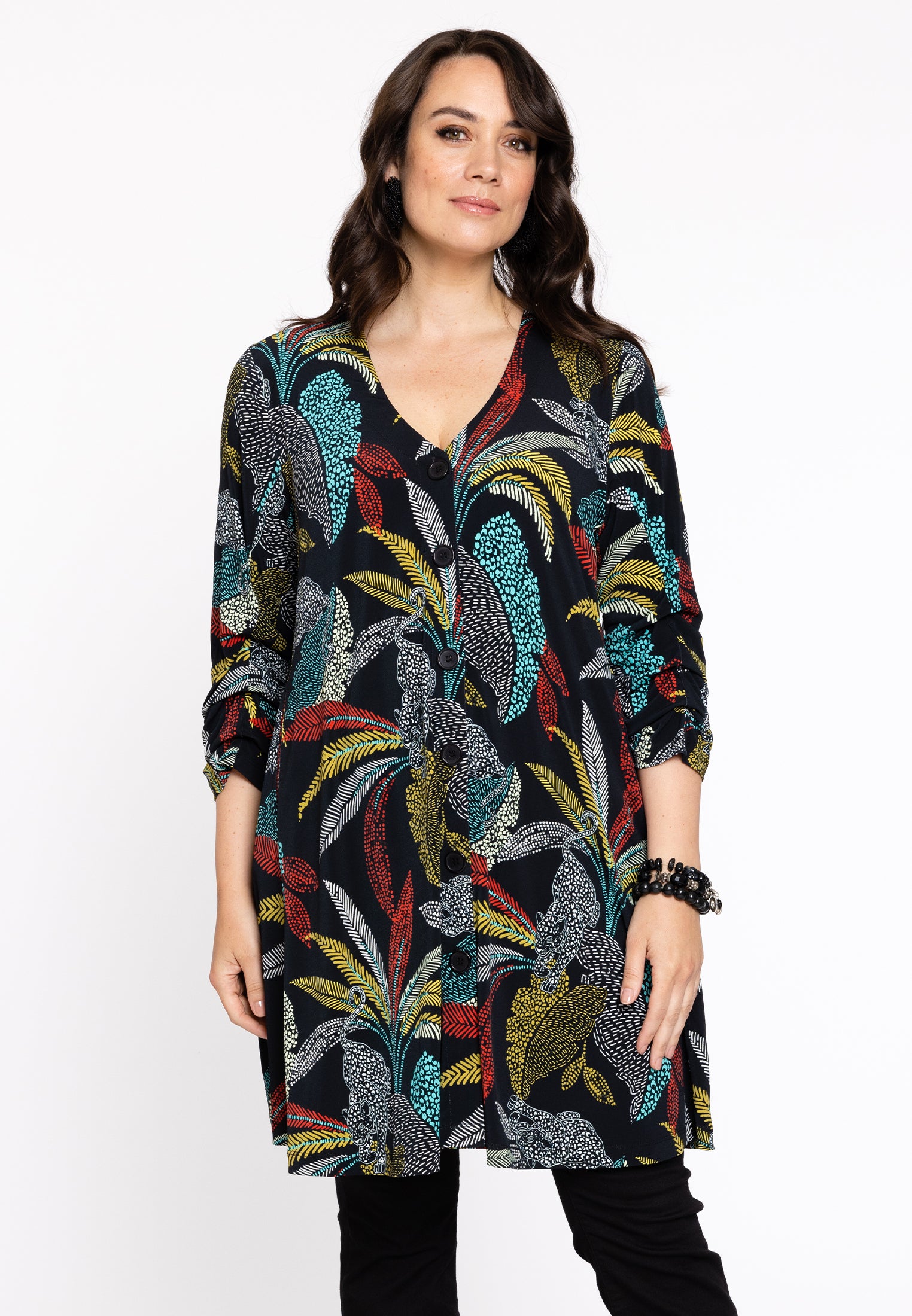 Strickjacke wide bottom PALM LEO von Yoek