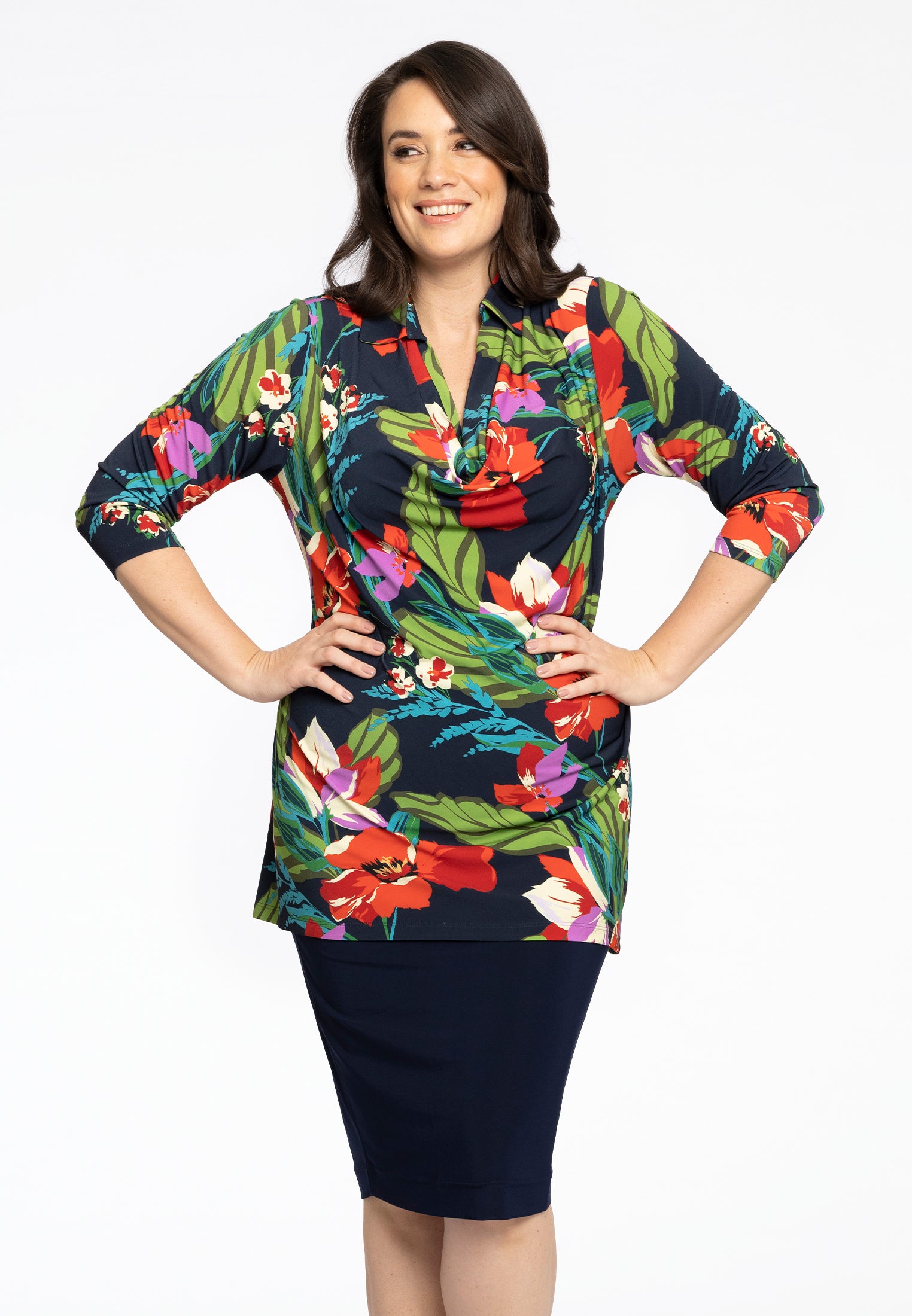 Tunika flare mit Wasserfallausschnitt JANICE von Yoek