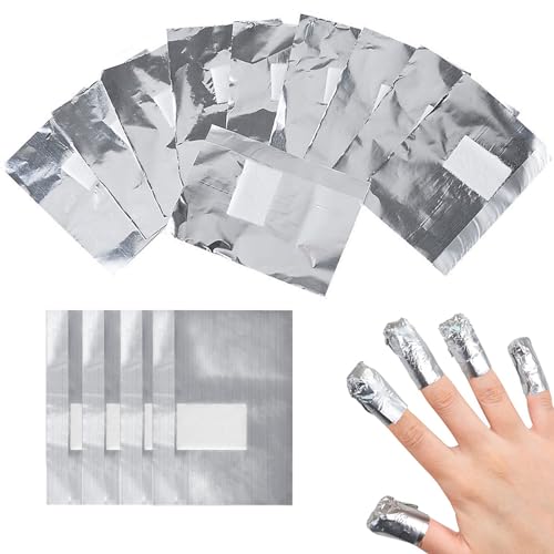 200 Stück Nagellack Remover Wraps, Nagelfolien Set aus Folie, Nail Polish Remover Wraps Pads, Aluminiumfolie Nagellackentferner Pads für Nagelpolitur Entfernen von Yoezuo