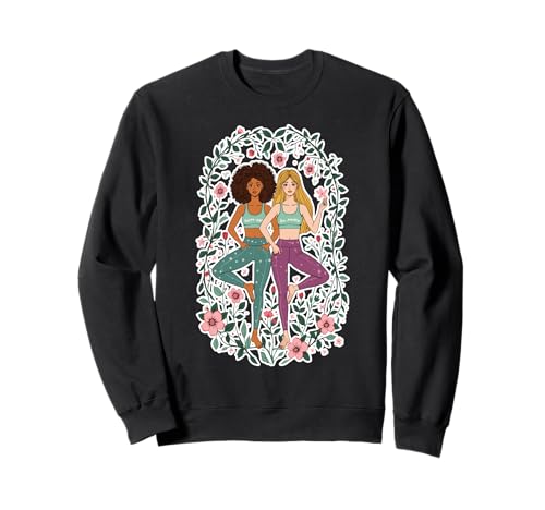 Soulful Bloom Yoga Damen Empowering Poses Sweatshirt Soulful Bloom Yoga Damen Empowering Poses Sweatshirt von Yoga Balance Floral Serenity Friends