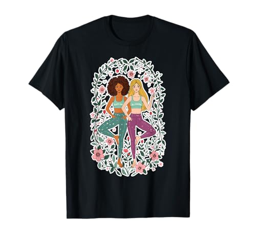 Soulful Bloom Yoga Damen Empowering Poses T-Shirt Soulful Bloom Yoga Damen Empowering Poses T-Shirt von Yoga Balance Floral Serenity Friends