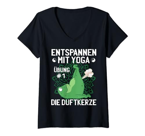 Damen Entspannen Mit Yoga Frosch Übung Lustig - Meditation Mandala T-Shirt mit V-Ausschnitt Damen Entspannen Mit Yoga Frosch Übung Lustig - Meditation Mandala T-Shirt mit V-Ausschnitt von Yoga Fun Fitness Workout Spruch