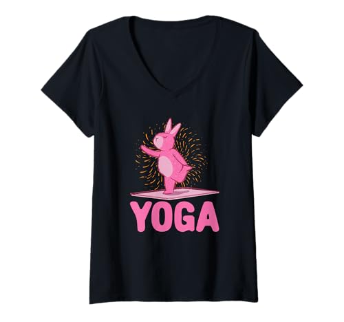Damen Lustiges Yoga - Yoga T-Shirt mit V-Ausschnitt von Yoga Funny