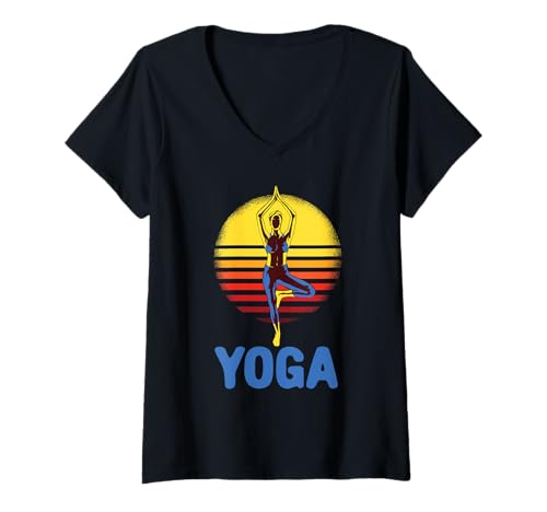 Damen Yoga - Lustiges Yoga T-Shirt mit V-Ausschnitt von Yoga Funny