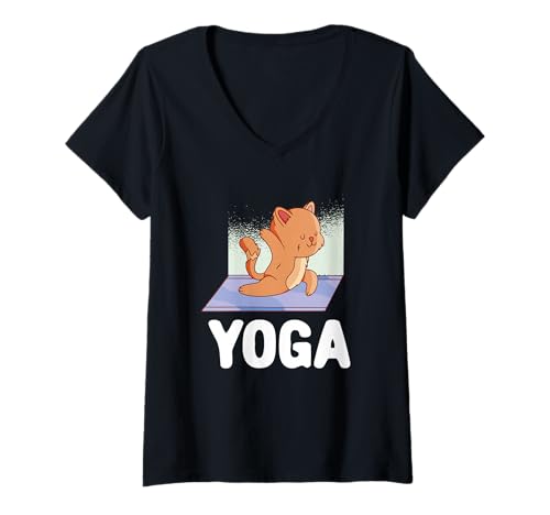 Damen Yoga - Lustiges Yoga T-Shirt mit V-Ausschnitt von Yoga Funny