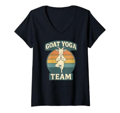 Damen Ziegen-Yoga-Team T-Shirt mit V-Ausschnitt Damen Ziegen-Yoga-Team T-Shirt mit V-Ausschnitt von Yoga Goat Design Co.