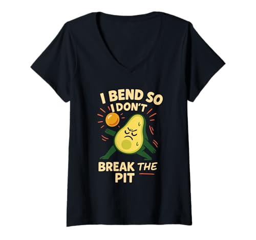 Damen Avocado Yoga Funny Namaste Pun Fitnessstudio auf pflanzlicher Basis T-Shirt mit V-Ausschnitt Damen Avocado Yoga Funny Namaste Pun Fitnessstudio auf pflanzlicher Basis T-Shirt mit V-Ausschnitt von Yoga Humor Healthy Lifestyle Foodie Wellness Gift