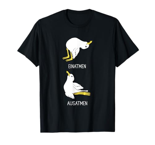 Yogalehrer Meditation Damen - Einatmen Ausatmen Möwen Yoga T-Shirt von Yoga Kleidung Frauen Meditation Yogalehrer