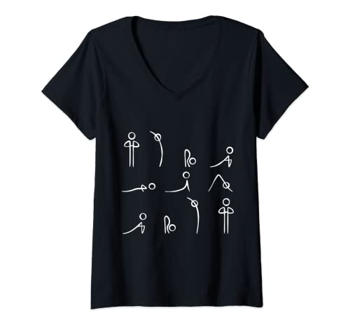 Damen Lustig Sonnengruß für Yoga, Meditation, Spiritualität T-Shirt mit V-Ausschnitt von Yoga Outfit für Meditation und Spiritualität