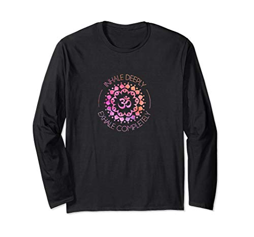 Damen Yoga Meditation Mandala Inhale Exhale Outfit Langarmshirt Damen Yoga Meditation Mandala Inhale Exhale Outfit Langarmshirt von Yoga Outfits