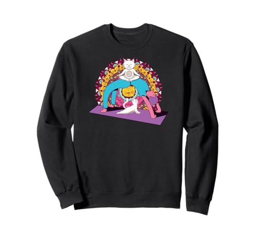 Yoga Chakra Mandala Meditation Frauen Yoga Katze Pilates Sweatshirt von Yoga Shirts Damen und Herren Geschenke Zubehör
