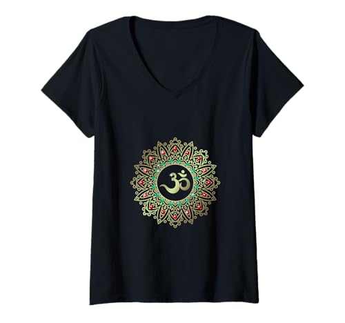 Damen Yoga-T-Shirts, Yoga-Designs, Yoga-Grafik-T-Shirts, entspannende Designs T-Shirt mit V-Ausschnitt von Yoga Style Inc