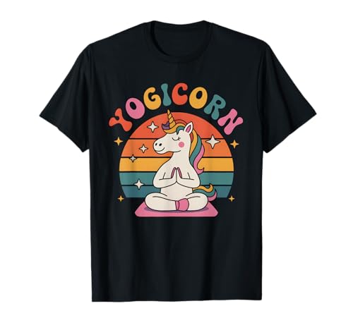 Yogicorn Retro Einhorn Yoga Meditation Cute Graphic Girls T-Shirt Yogicorn Retro Einhorn Yoga Meditation Cute Graphic Girls T-Shirt von Yoga Unicorn Apparel
