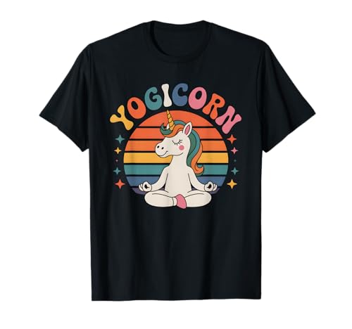 Yogicorn Retro Einhorn Yoga Meditation Cute Graphic Girls T-Shirt Yogicorn Retro Einhorn Yoga Meditation Cute Graphic Girls T-Shirt von Yoga Unicorn Apparel