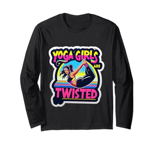 Yoga Girls Are Twisted Meditierende Witze ausüben |||--- Langarmshirt von Yoga Wortspiele Übung