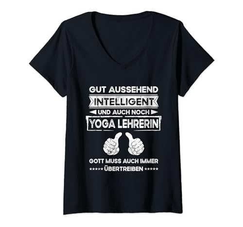 Damen Yoga lehrerin Gut Aussehend Intelligent Lustiges Arbeit T-Shirt mit V-Ausschnitt Damen Yoga lehrerin Gut Aussehend Intelligent Lustiges Arbeit T-Shirt mit V-Ausschnitt von Yoga lehrerin Geschenk Lustig & Witzig Arbeiten