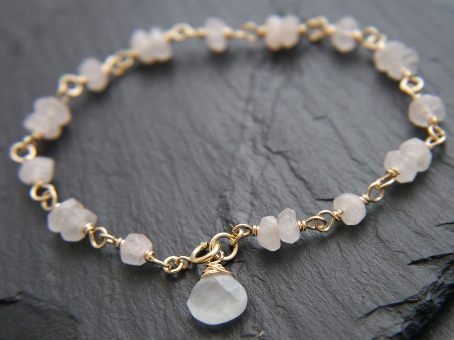 Rosenquarz Aquamarin Stapeln Schichtung Rosenkranz Kette Edelstein Perlen Armband Charme Blass Rosa Januar Birthstone von YogaChickJewelry