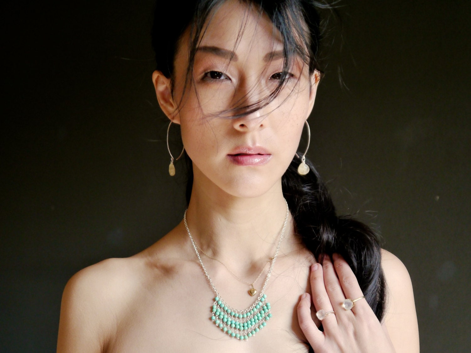 Türkis Magnesit Fransen Sterling Silber Quaste Halskette von YogaChickJewelry