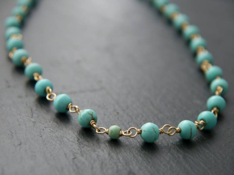 Türkis Magnesit Lange Perlen Rosenkranz Halskette 14K Gold Gefüllt Lang Und Geschichtet Türkis Magnesit Lange Perlen Rosenkranz Halskette 14K Gold Gefüllt Lang Und Geschichtet von YogaChickJewelry