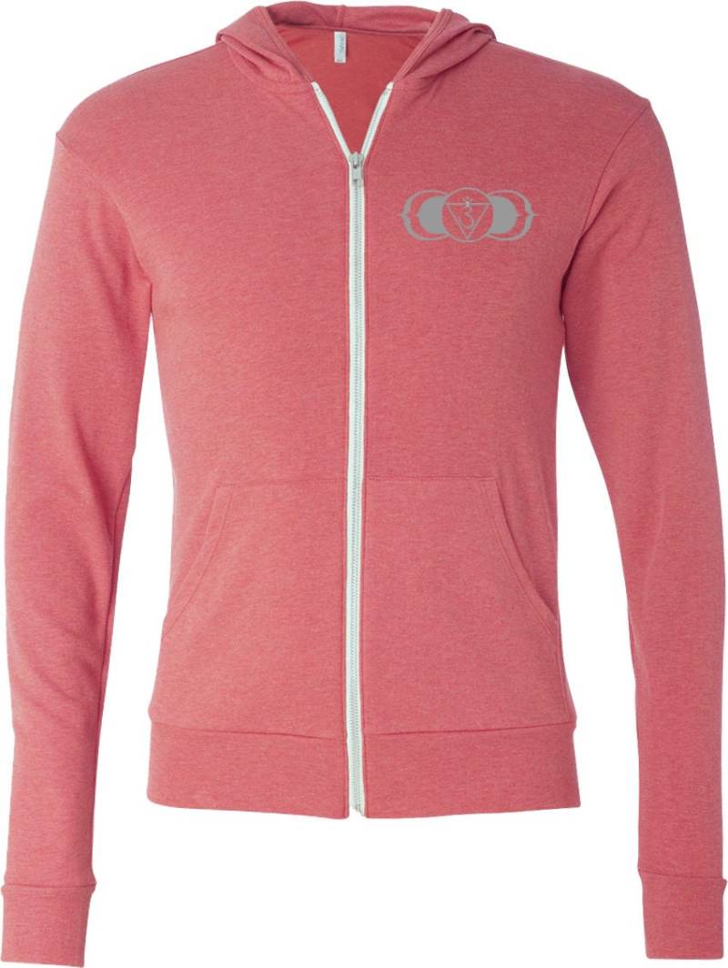 Ajna Taschendruck Erwachsene Unisex Yoga Triblend Full Zip Lightweight Hoodie-Ajna-Pp-3939 von YogaClothingForYou