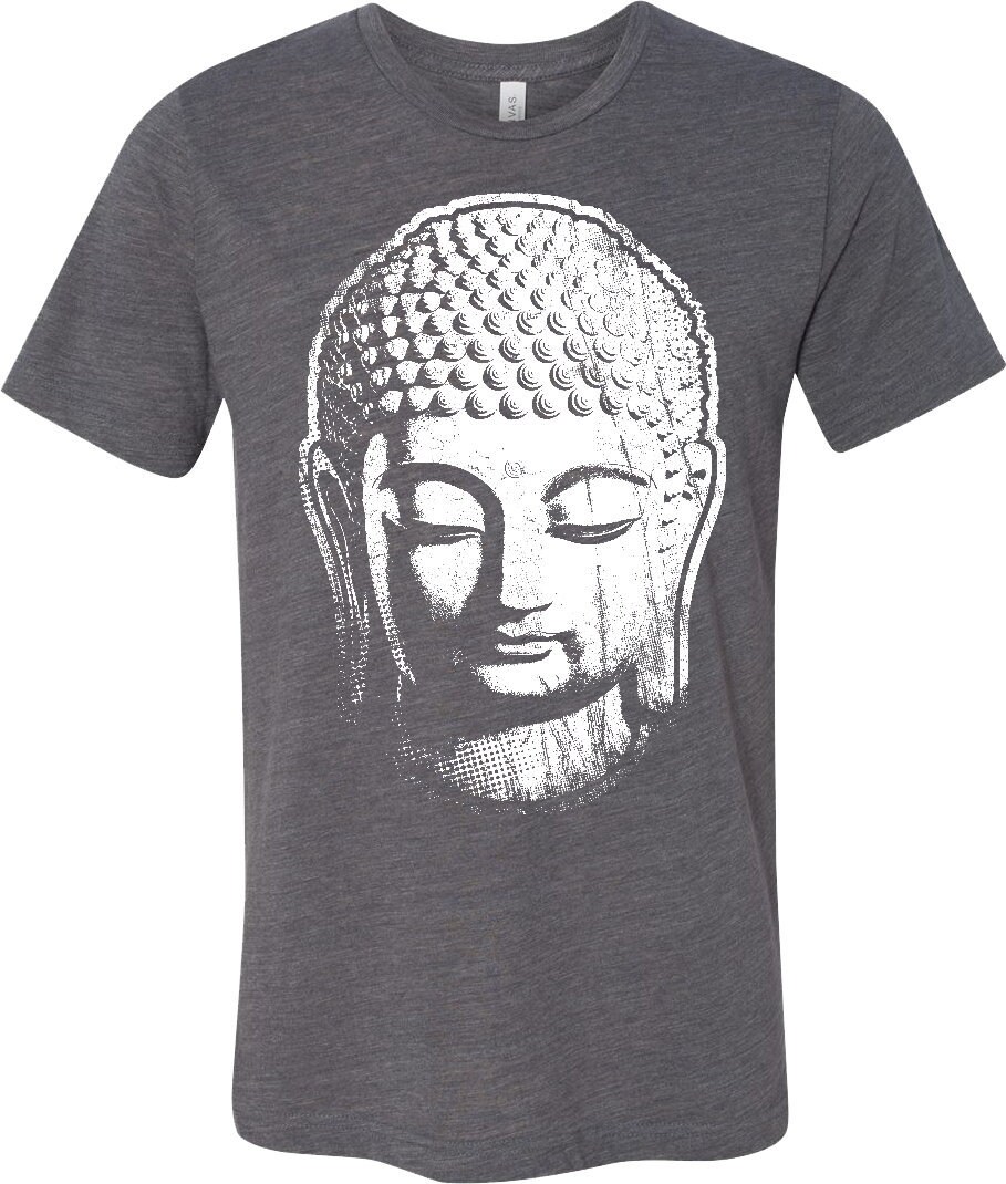 Big Buddha Kopf Herren Yoga Burnout T-Shirt = Bigbuddha-3650 von YogaClothingForYou