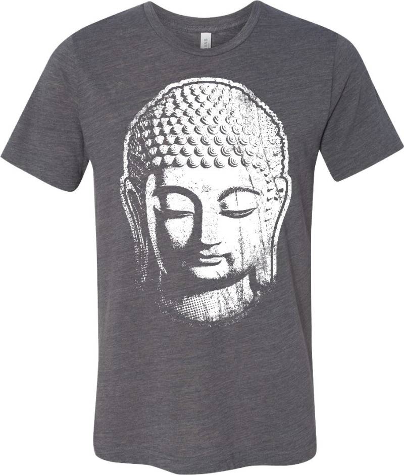 Big Buddha Kopf Herren Yoga Burnout T-Shirt = Bigbuddha-3650 von YogaClothingForYou