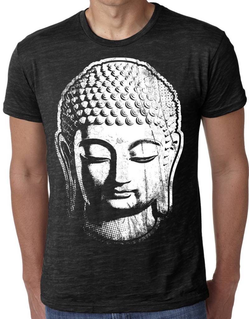 Big Buddha Kopf Yoga Burnout T-Shirt = Nl6110-Bigbud von YogaClothingForYou